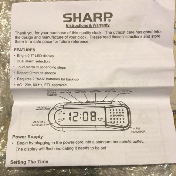 Sharp Alarm Clock - Picture 8 of 9